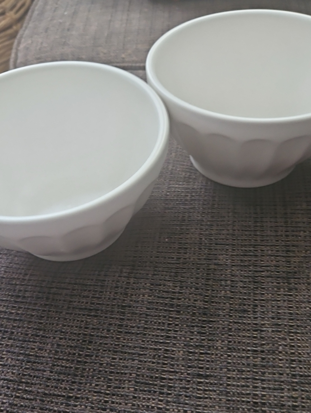 Anthropologie Pair Of Latte Stoneware Bowls
